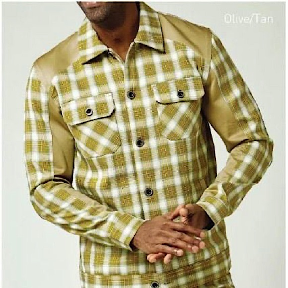 [NWOT] Stacy Adams Men's 2 Piece Urban Walking Suit - Tan/Olive Plaid - Picture 3 of 3